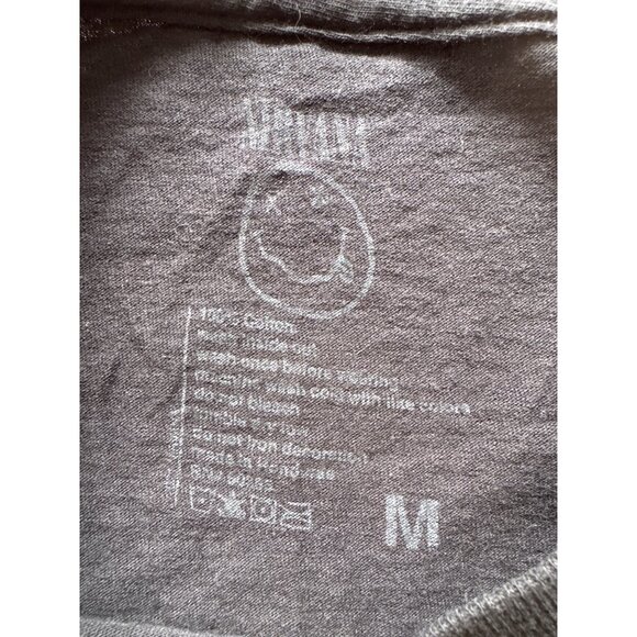 Nirvana Black Graphic T-Shirt With Yellow Smile Logo Print Medium 100% Cotton Si - Picture 4 of 6